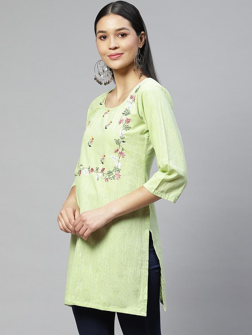 green printed a-line tunic - 19138474 -  Standard Image - 1