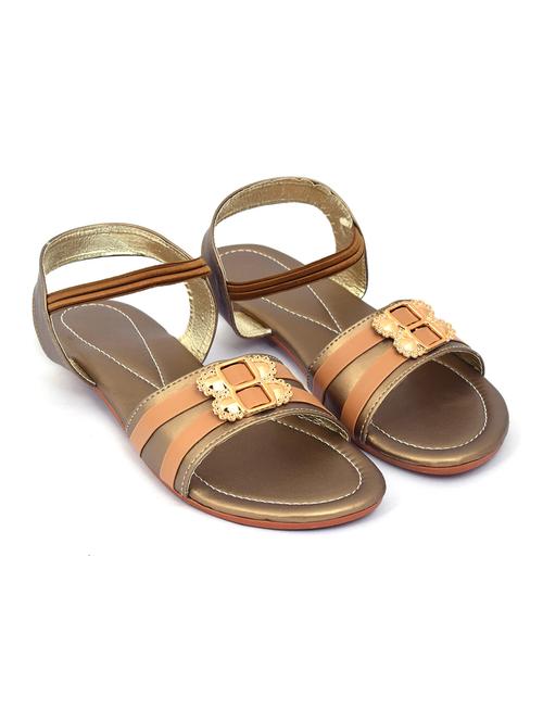copper colored slip on flat sandal - 19138602 - Standard Image - 0