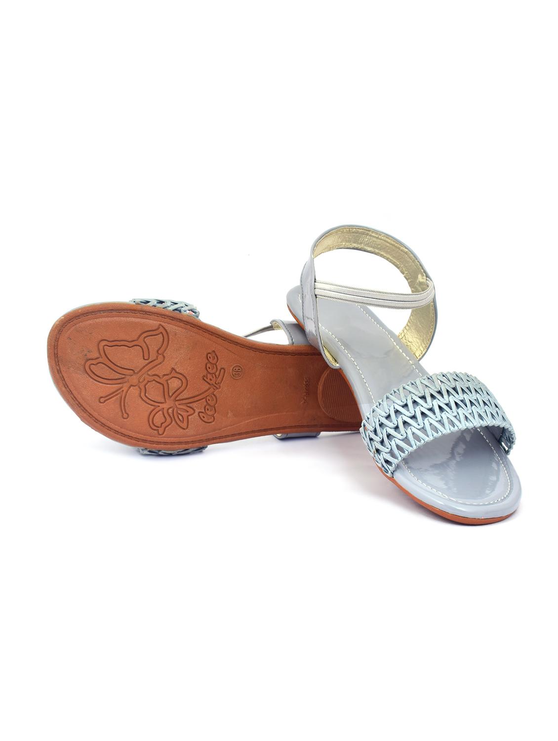 blue colored slip on flat sandal - 19138663 - Standard Image - 4