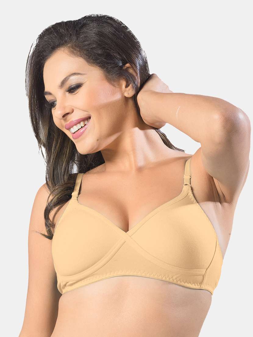 women solid cotton t-shirt bra combo - 19139447 -  Standard Image - 1