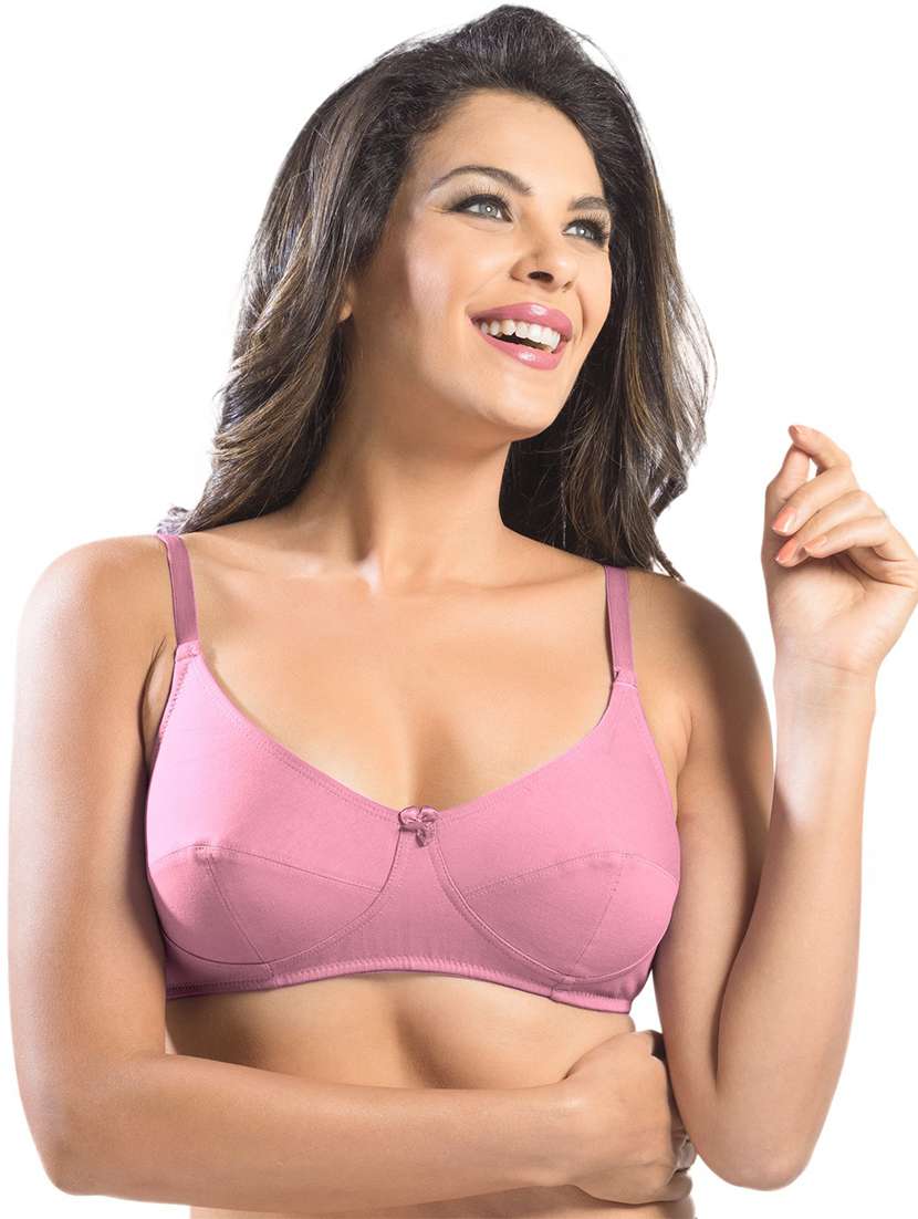 women solid cotton t-shirt bra - 19139542 -  Standard Image - 1