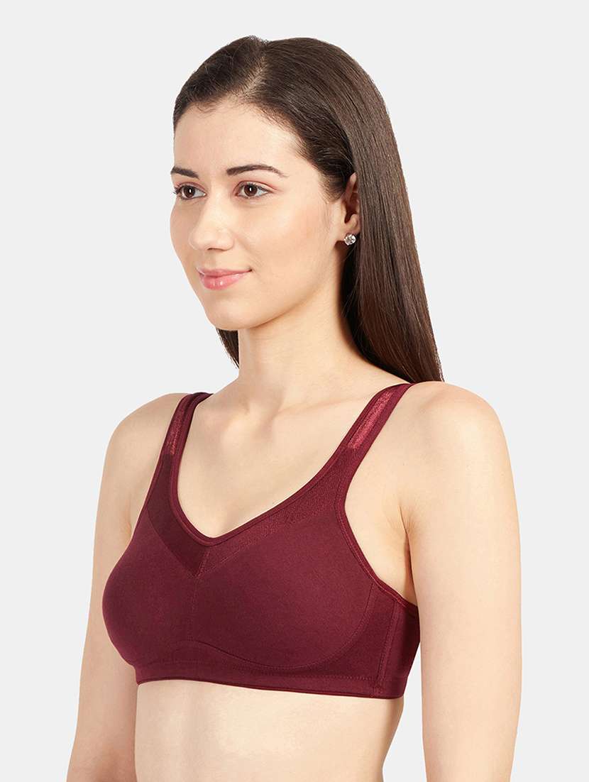 maroon solid regular bra - 19139567 -  Standard Image - 1