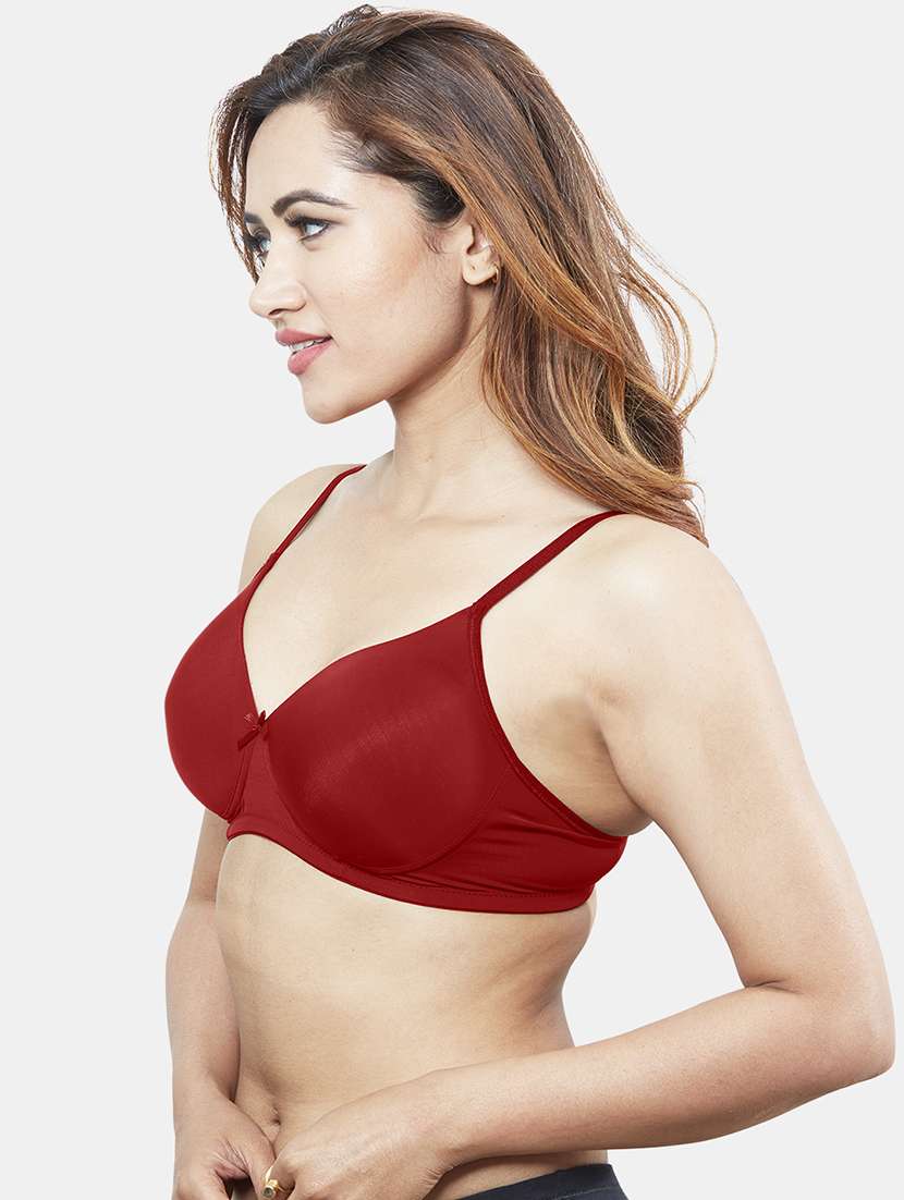 women solid cotton t-shirt bra - 19139580 -  Standard Image - 1