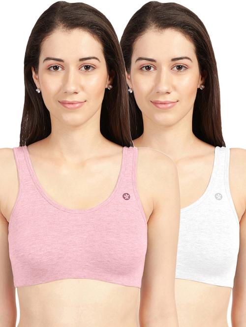 pack of 2 solid sports bra - 19139860 - Standard Image - 0