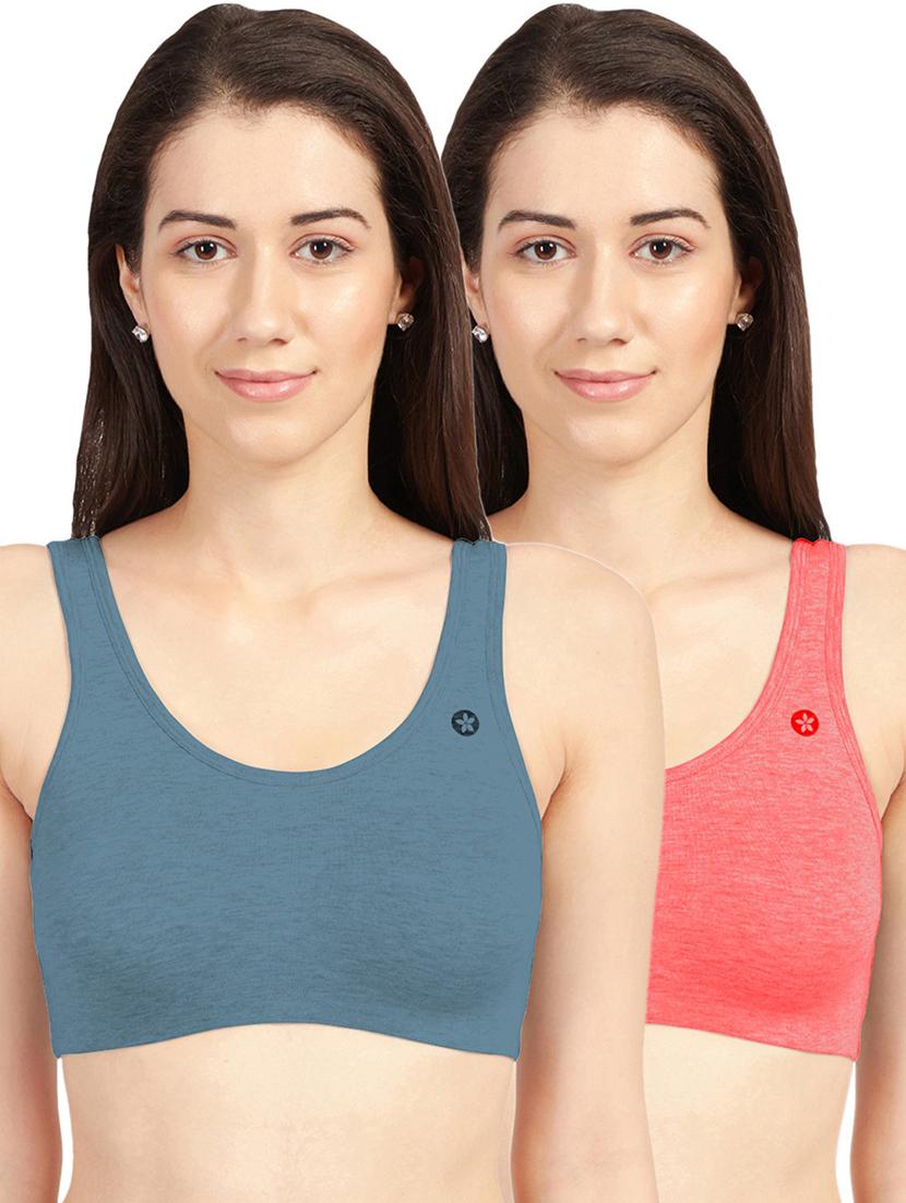 pack of 2 solid sports bra - 19139863 - Zoom Image - 0
