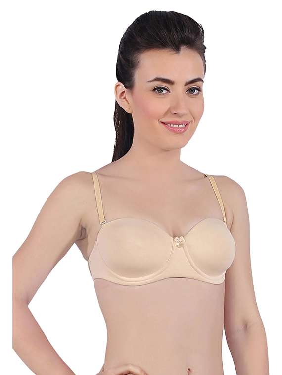 beige solid regular bra - 19140367 -  Standard Image - 1