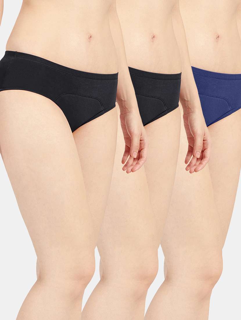 women solid cotton hipster panty combo