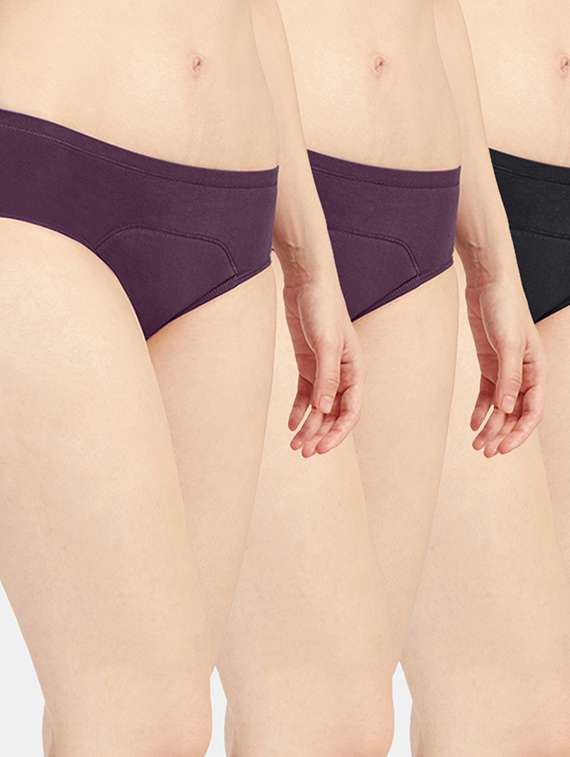 women solid cotton hipster panty combo