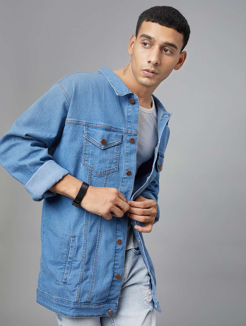 blue washed denim jacket - 19142369 -  Standard Image - 1