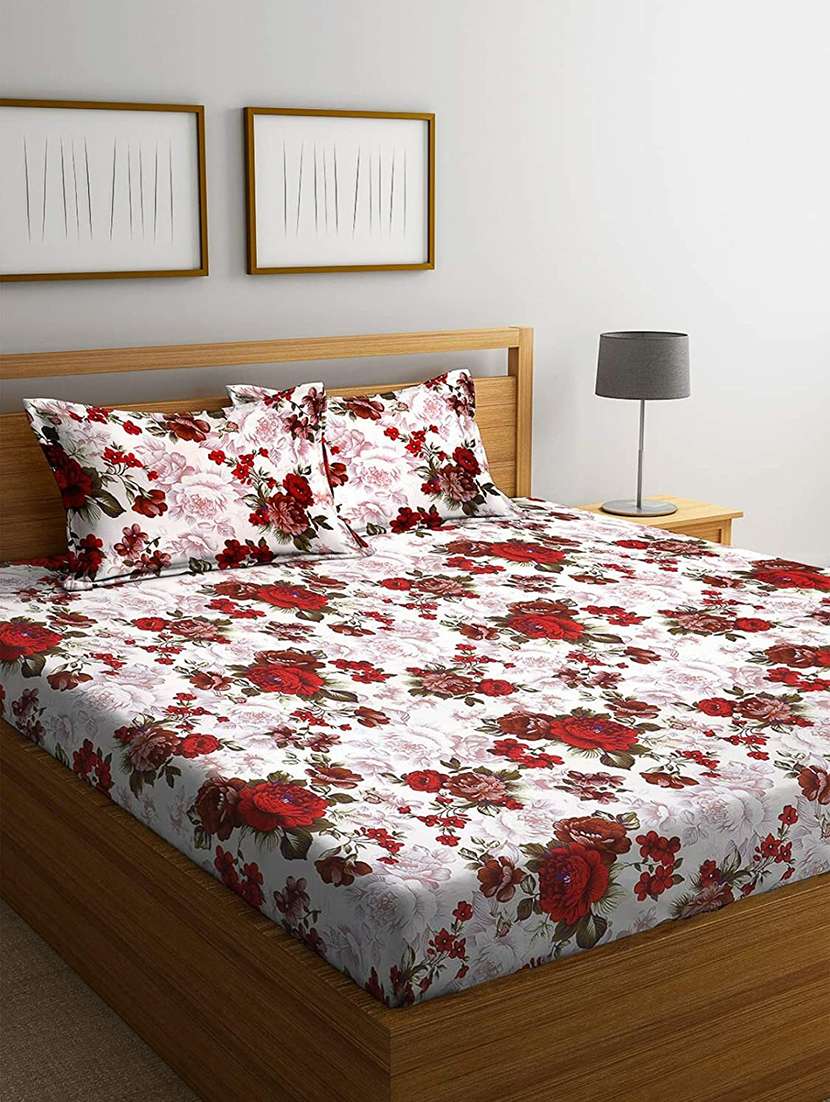 1 double bedsheet with 2 pillow covers