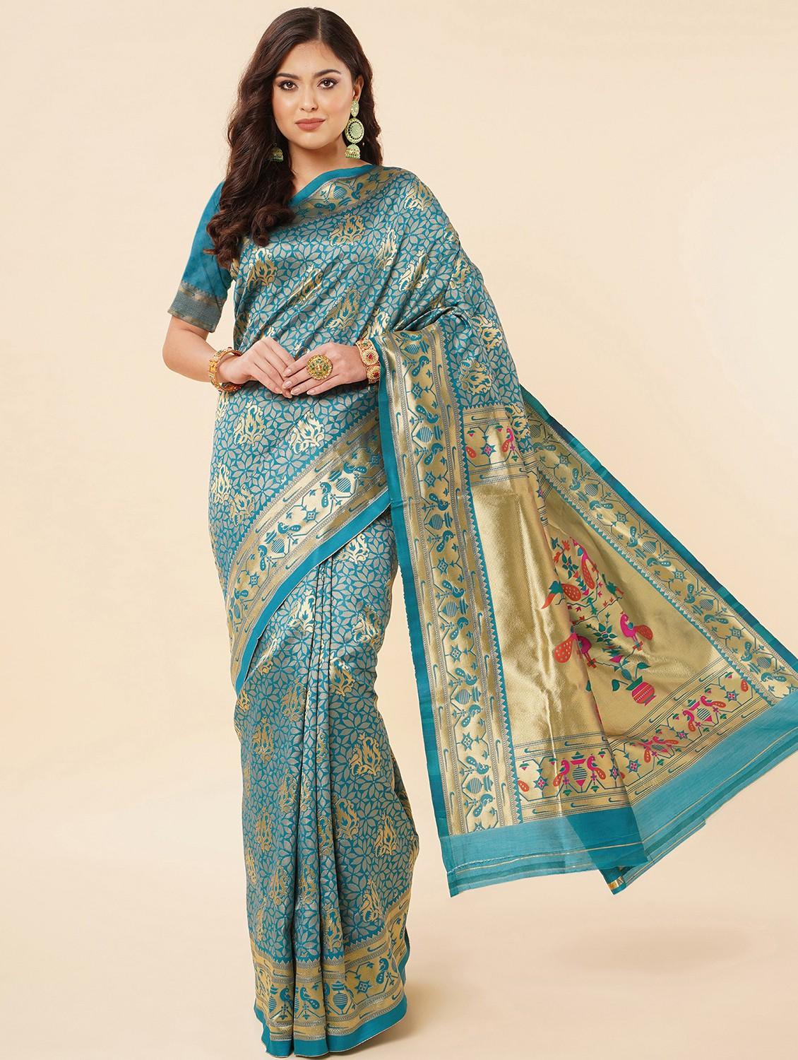 women's self design multi colored saree with blouse - 19143115 - Zoom Image - 0