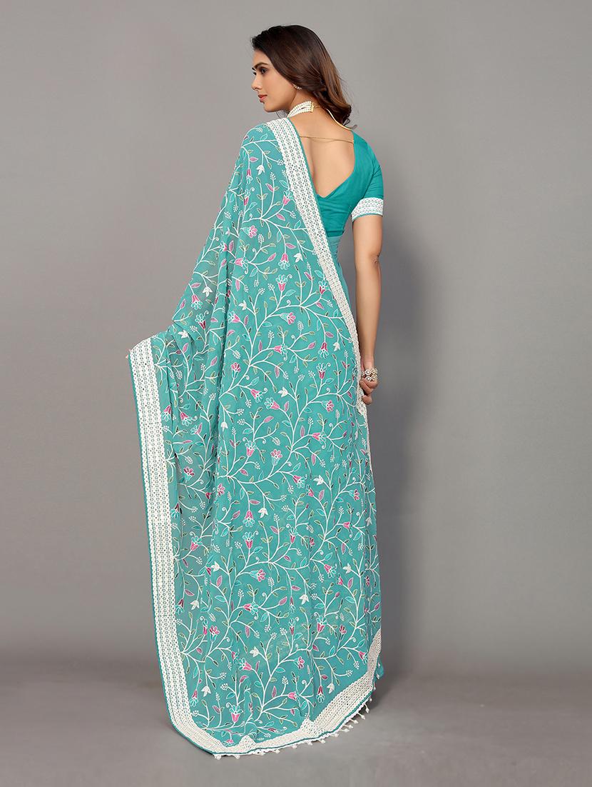 women's embroidered saree with blouse - 19143140 -  Standard Image - 1