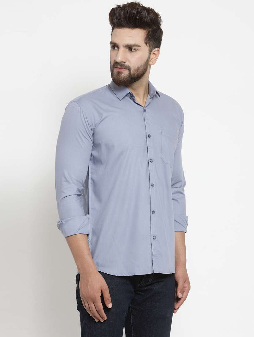 mens solid casual shirt - 19143192 - Standard Image - 1