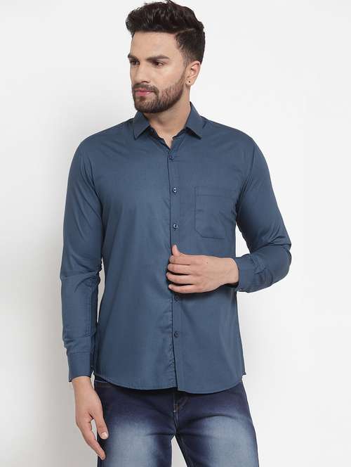 mens solid casual shirt - 19143201 -  Standard Image - 0