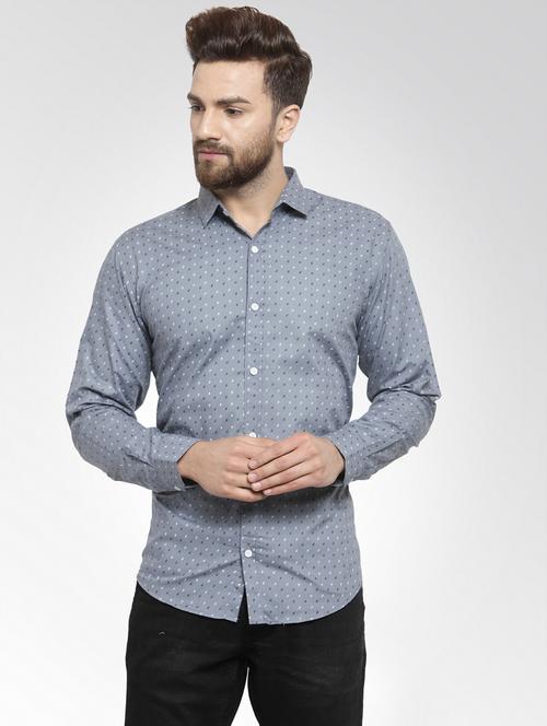 mens micro print casual shirt - 19143267 -  Standard Image - 0
