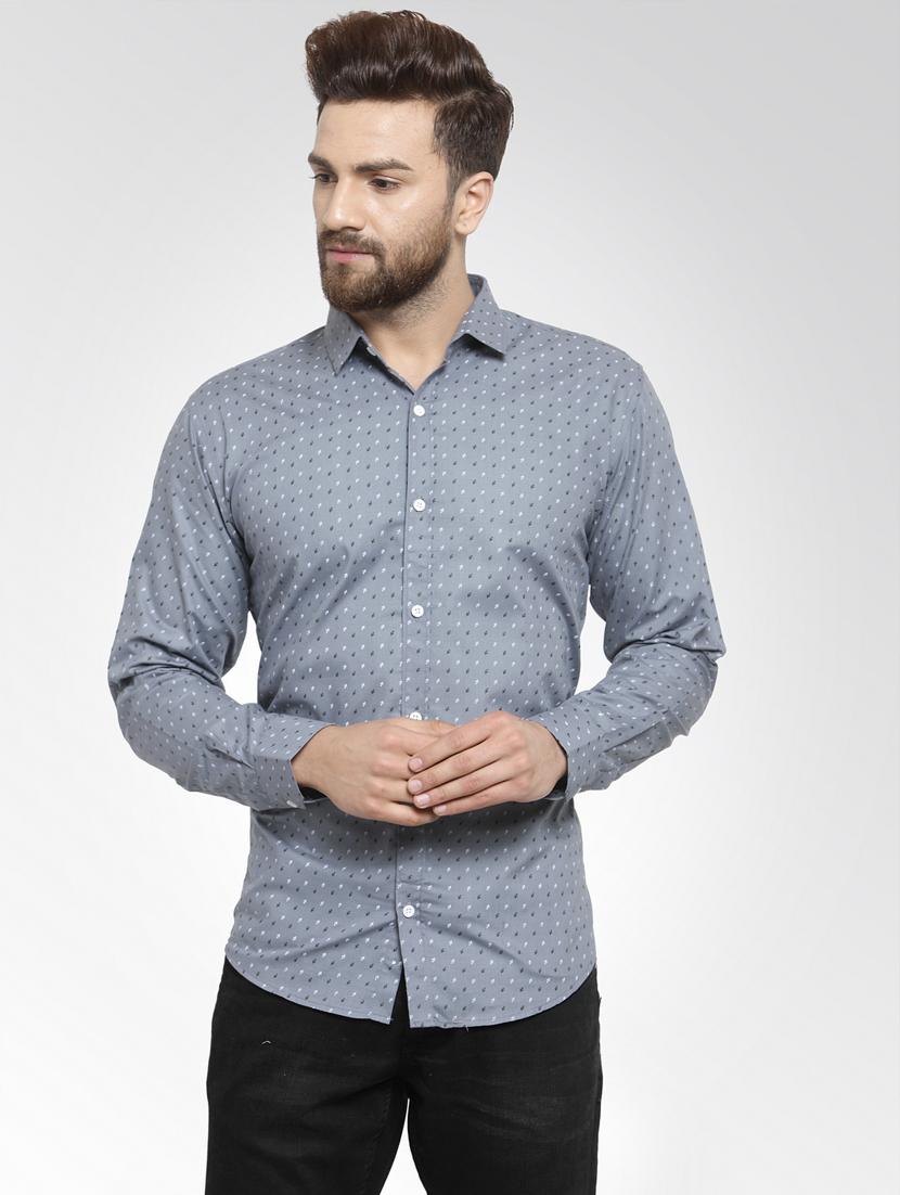 mens micro print casual shirt - 19143267 -  Zoom Image - 0