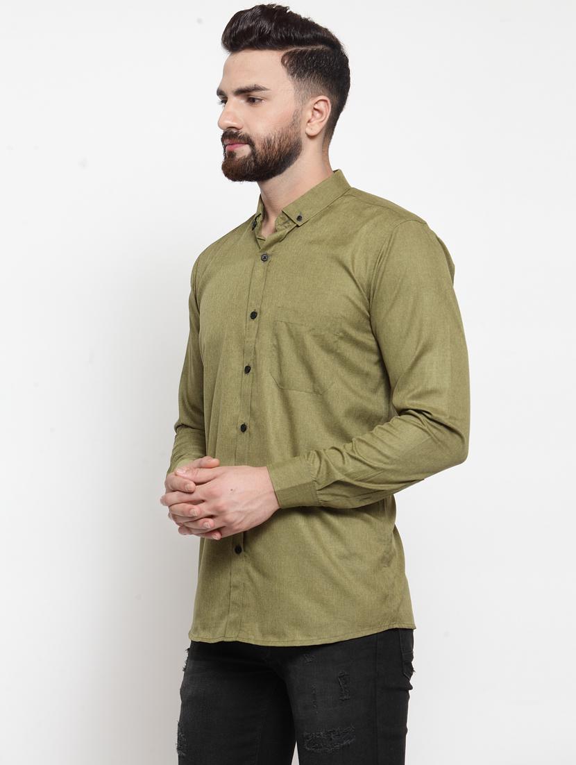 mens solid casual shirt - 19143291 - Standard Image - 1