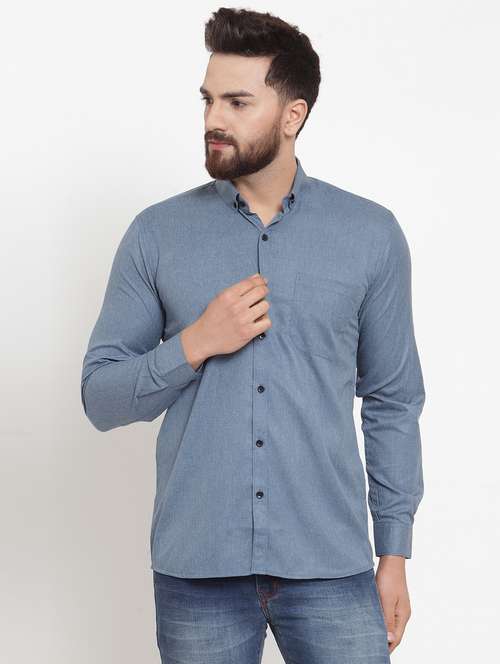 mens solid casual shirt - 19143300 -  Standard Image - 0