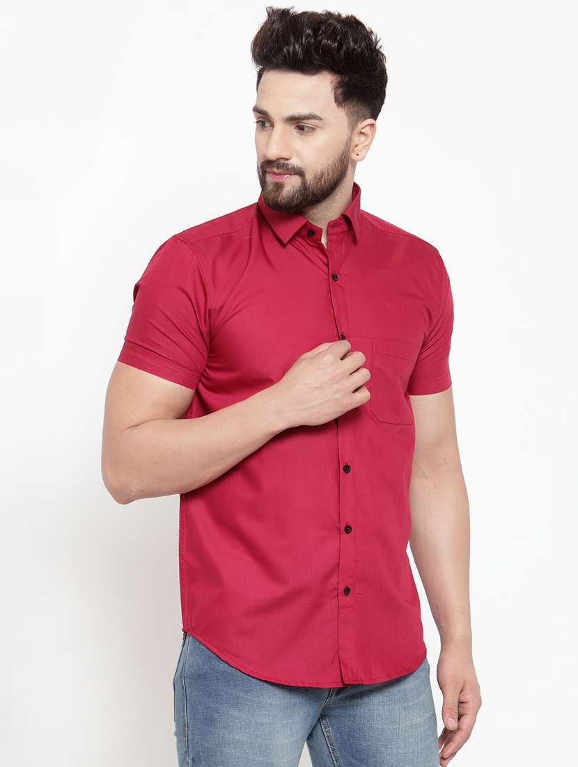 mens solid casual shirt - 19143370 - Standard Image - 1