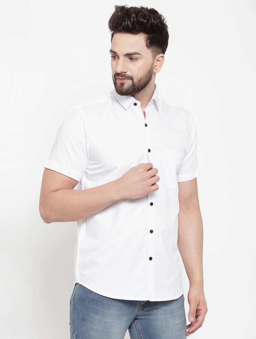 mens solid casual shirt - 19143373 - Standard Image - 1