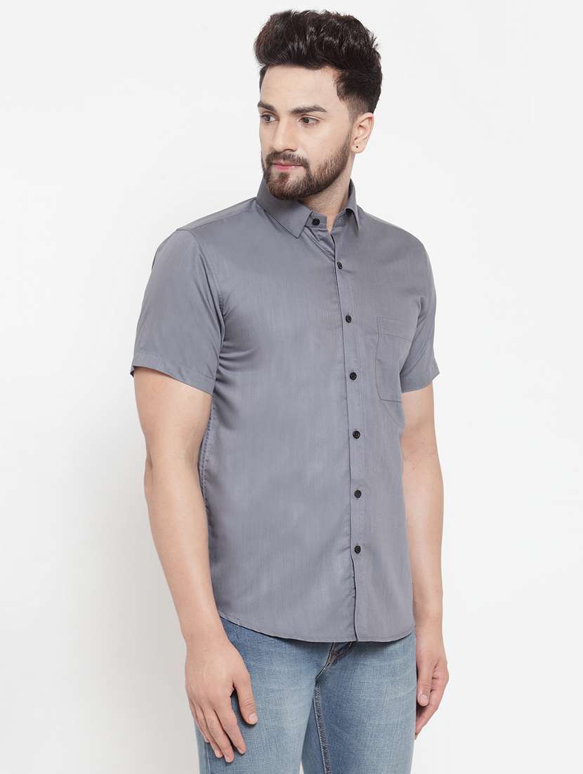 mens solid casual shirt - 19143374 -  Standard Image - 1