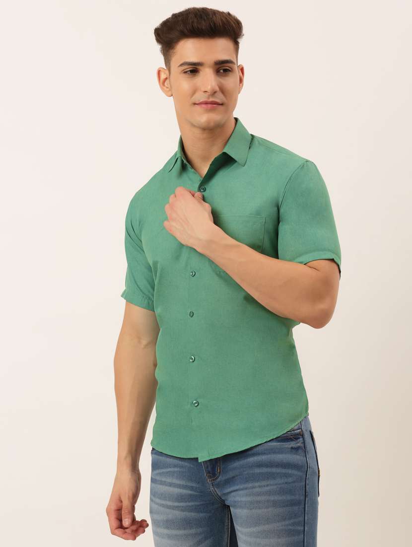 mens solid casual shirt - 19143537 - Standard Image - 1