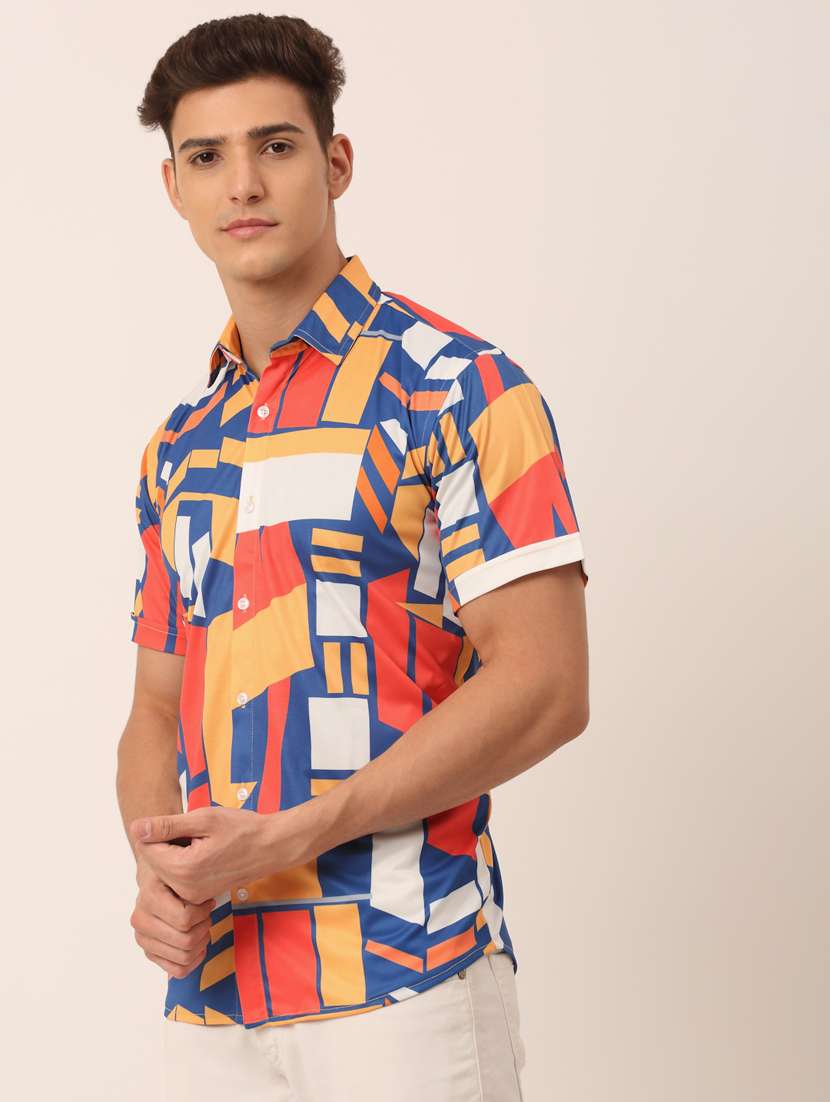 mens geometric casual shirt - 19143550 -  Standard Image - 1