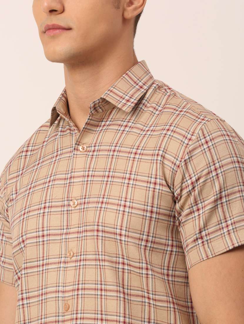 mens checks casual shirt - 19143552 - Standard Image - 4