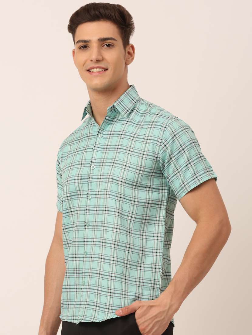 mens checks casual shirt - 19143553 - Standard Image - 1