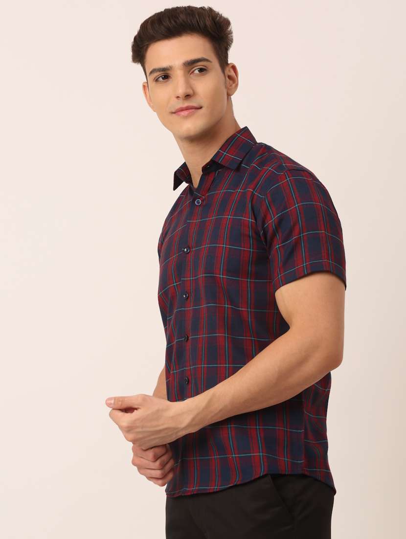 mens checks casual shirt - 19143562 - Standard Image - 1