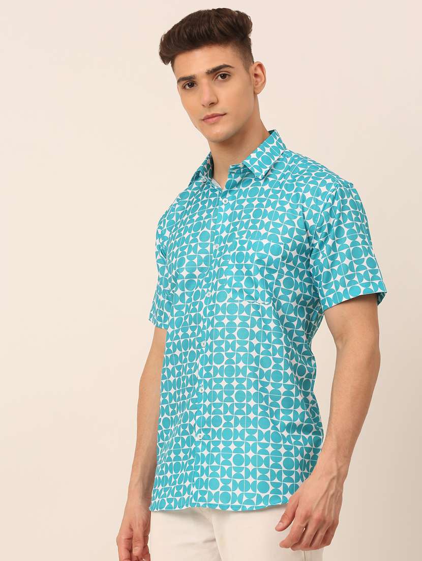 mens geometric casual shirt - 19143609 -  Standard Image - 1