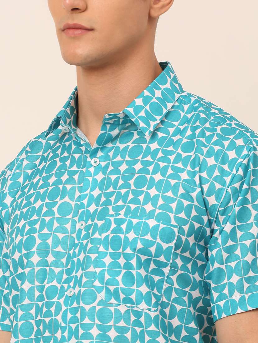mens geometric casual shirt - 19143609 -  Standard Image - 4