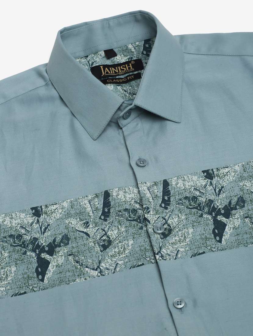 mens placement print casual shirt - 19143658 - Standard Image - 4