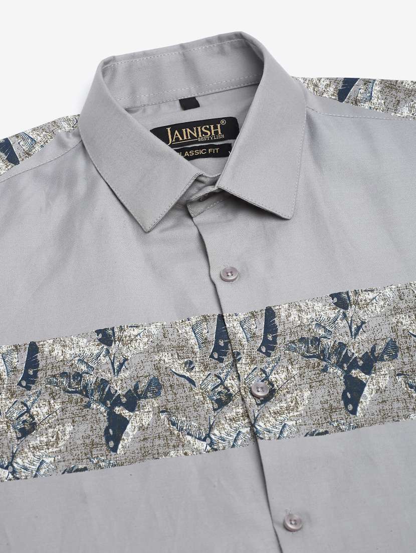 mens placement print casual shirt - 19143659 - Standard Image - 4