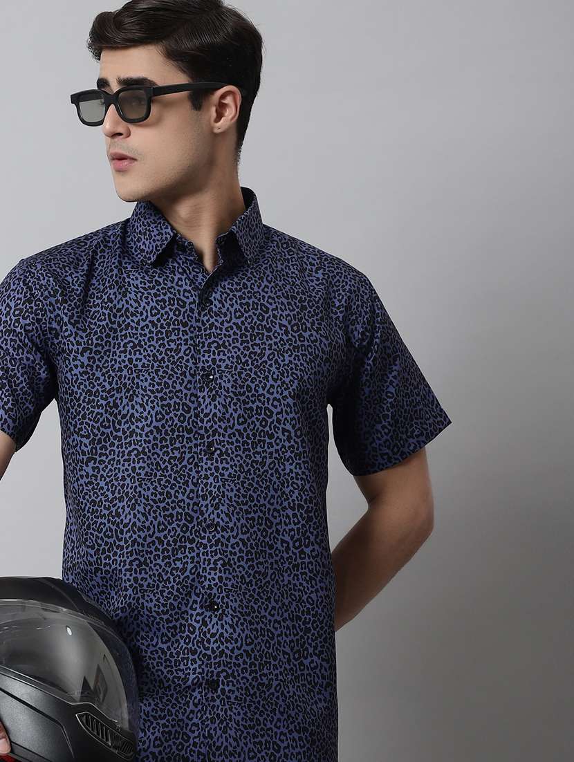 mens animal print casual shirt - 19143710 - Standard Image - 4