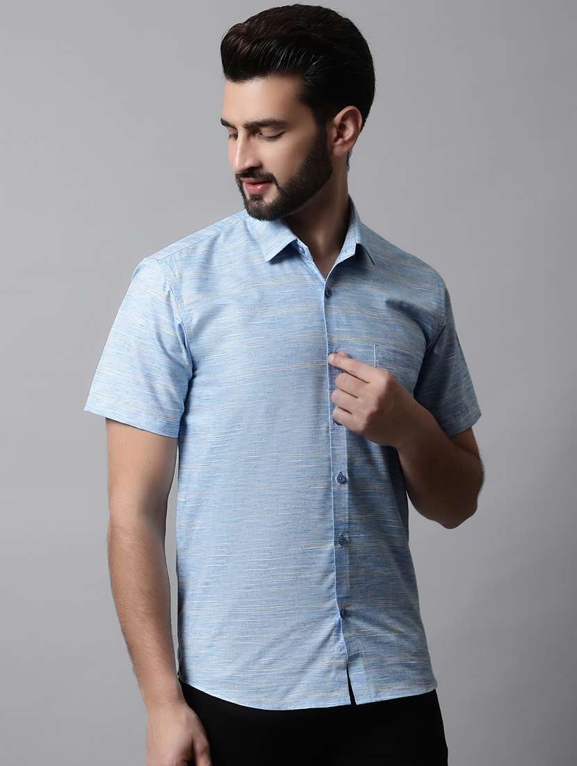 mens melange casual shirt - 19143712 - Standard Image - 1