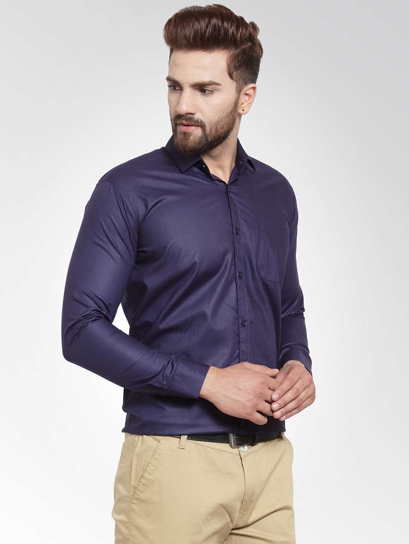 mens solids formal shirt - 19144074 -  Standard Image - 1