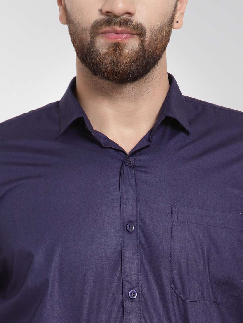 mens solids formal shirt - 19144074 - Standard Image - 4
