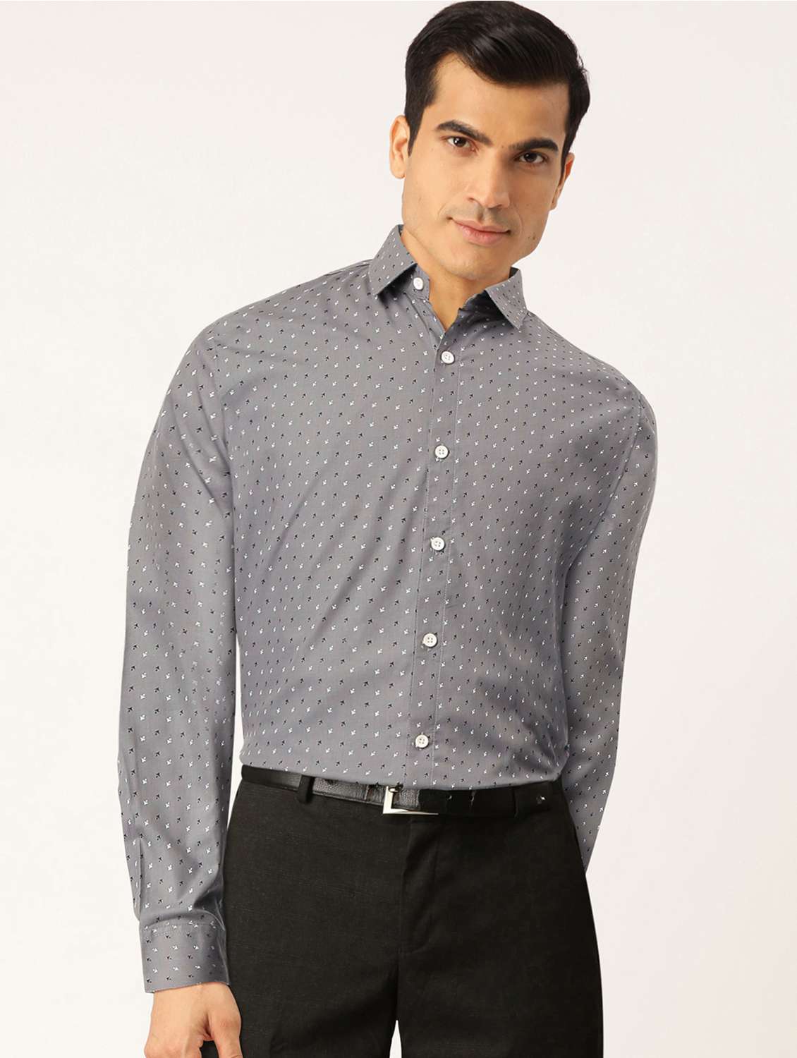 mens micro print formal shirt