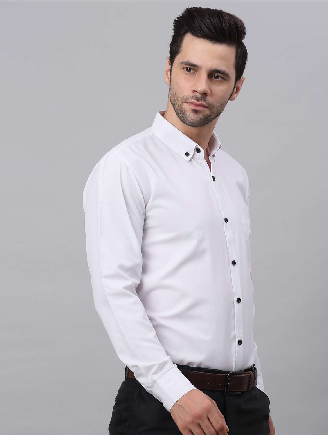 mens solids formal shirt - 19144196 -  Standard Image - 1