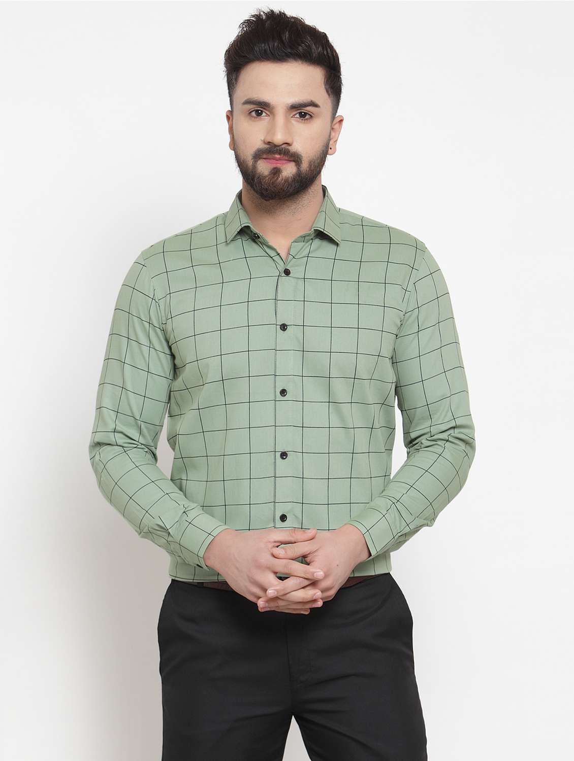 mens checks formal shirt - 19144231 - Zoom Image - 0