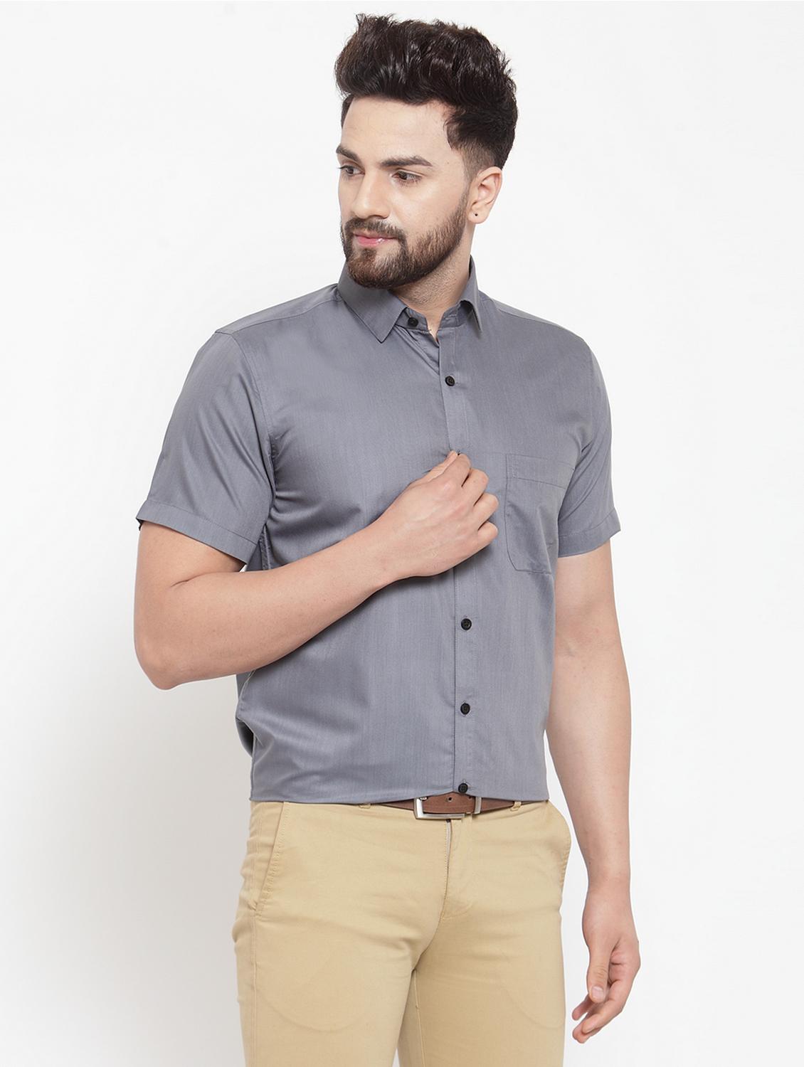 mens solids formal shirt - 19144261 -  Standard Image - 1