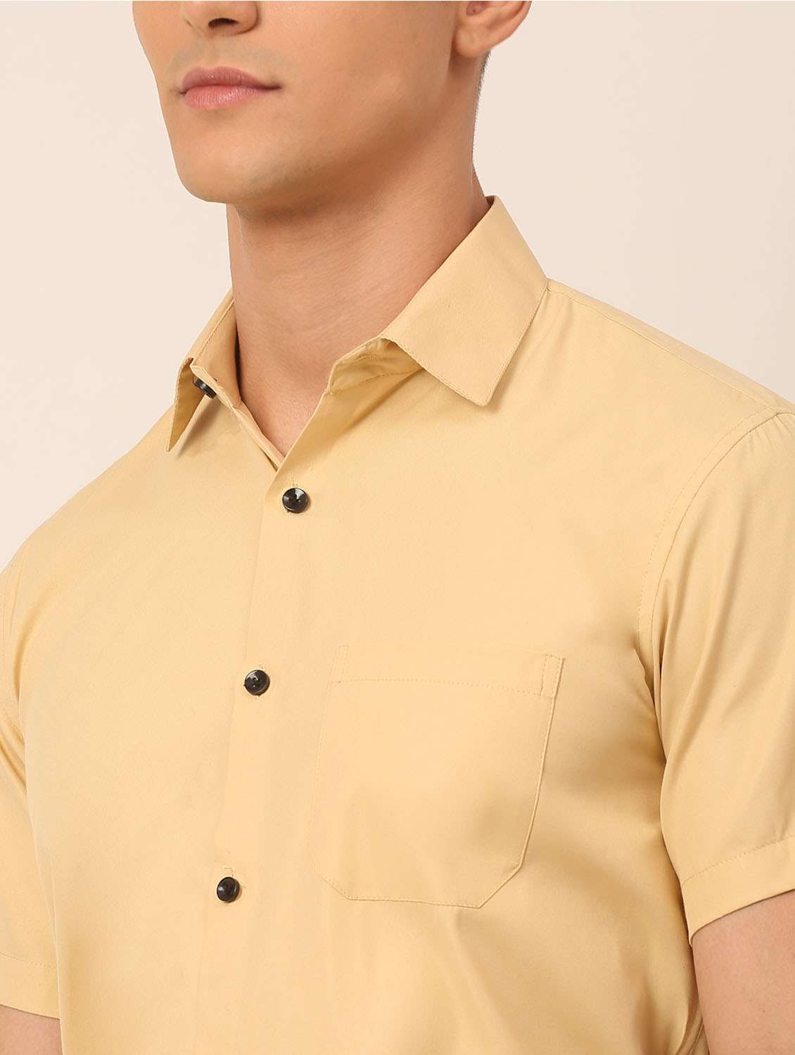 beige cotton formal shirt - 19144272 -  Standard Image - 4