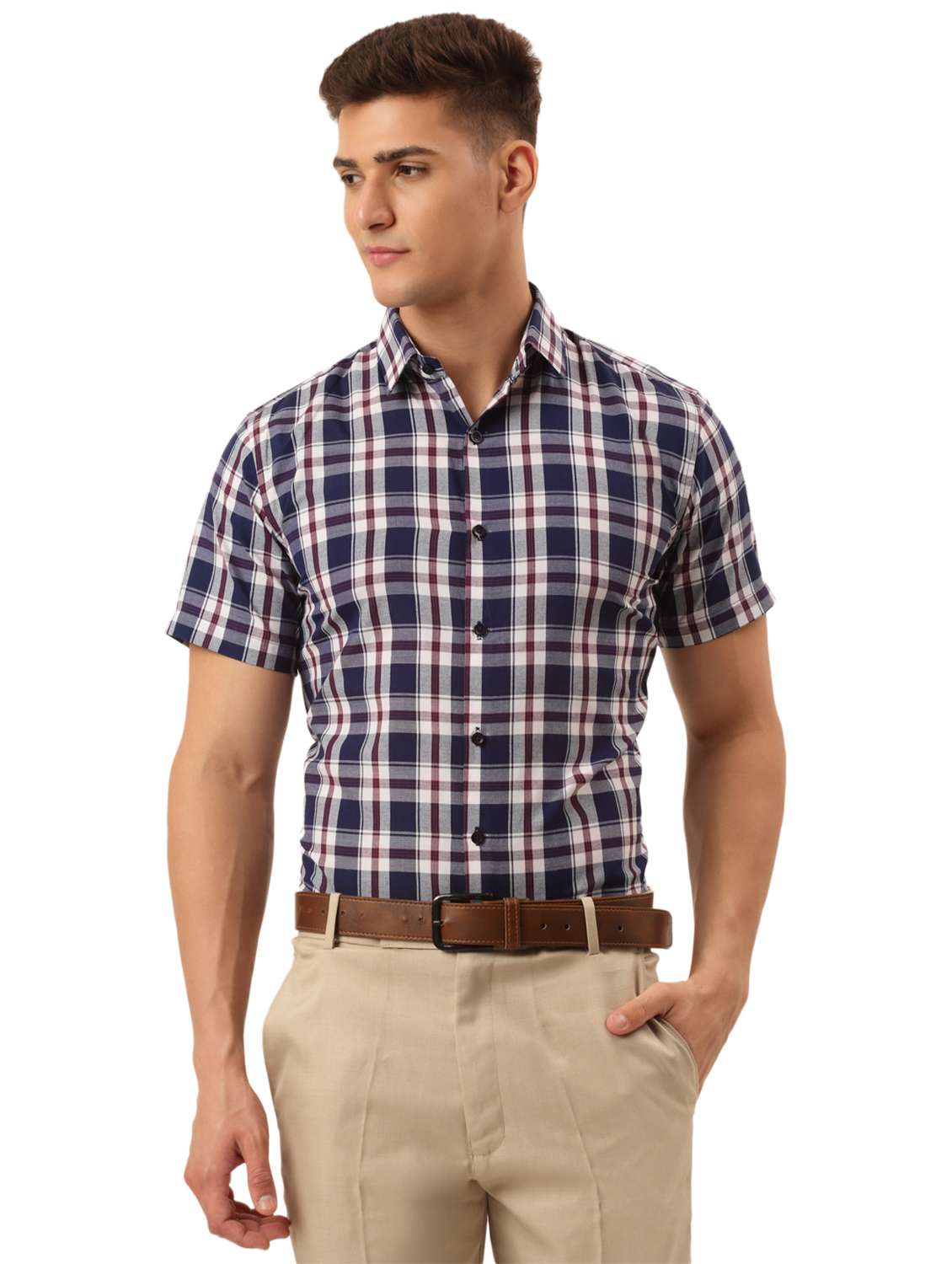 mens checks formal shirt