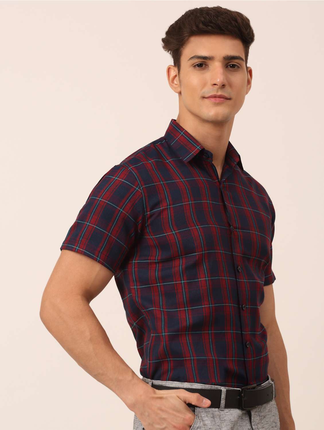 mens checks formal shirt - 19144489 -  Standard Image - 1