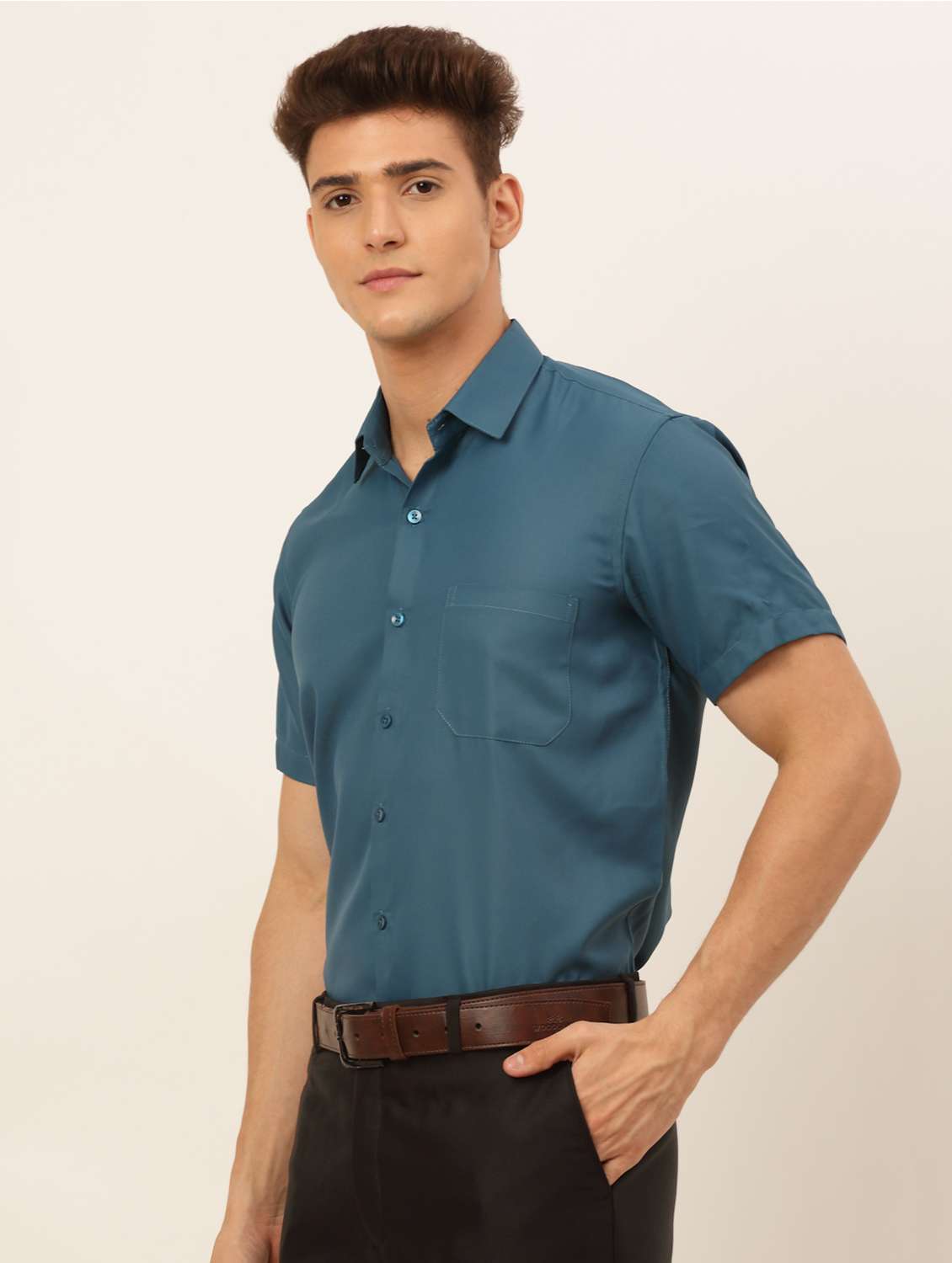 mens solids formal shirt - 19144546 -  Standard Image - 1