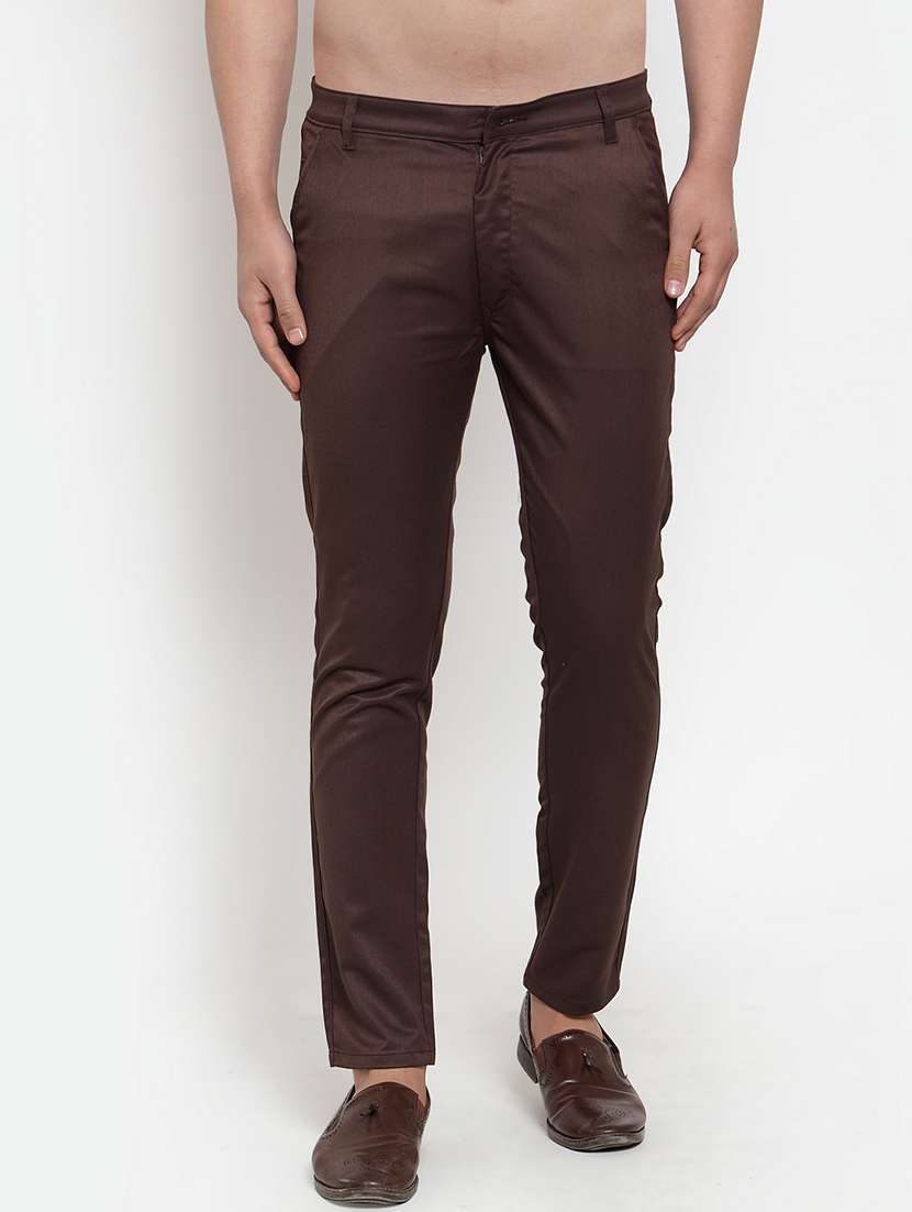 mid rise flat front casual trouser