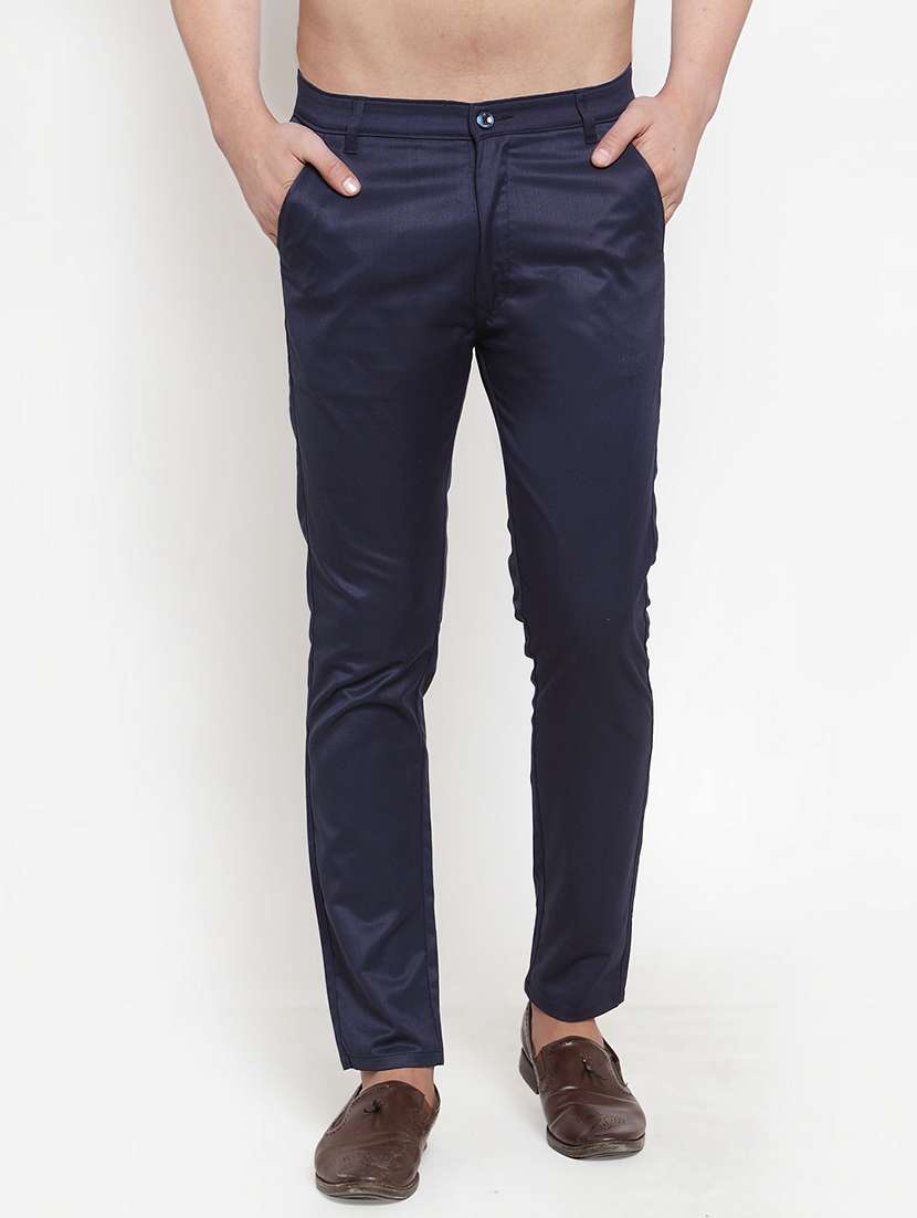 mid rise flat front casual trouser