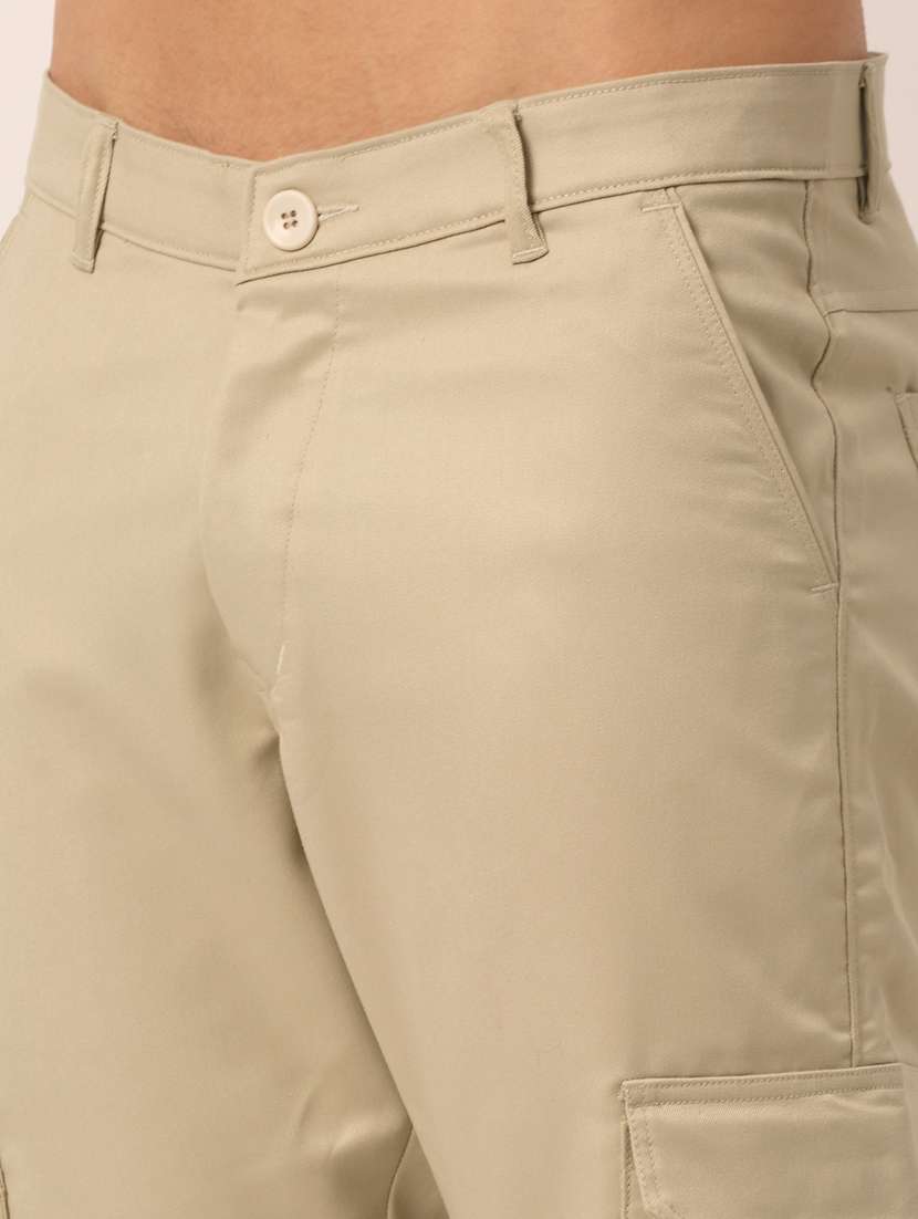 men solid cargo casual trouser - 19144917 -  Standard Image - 4