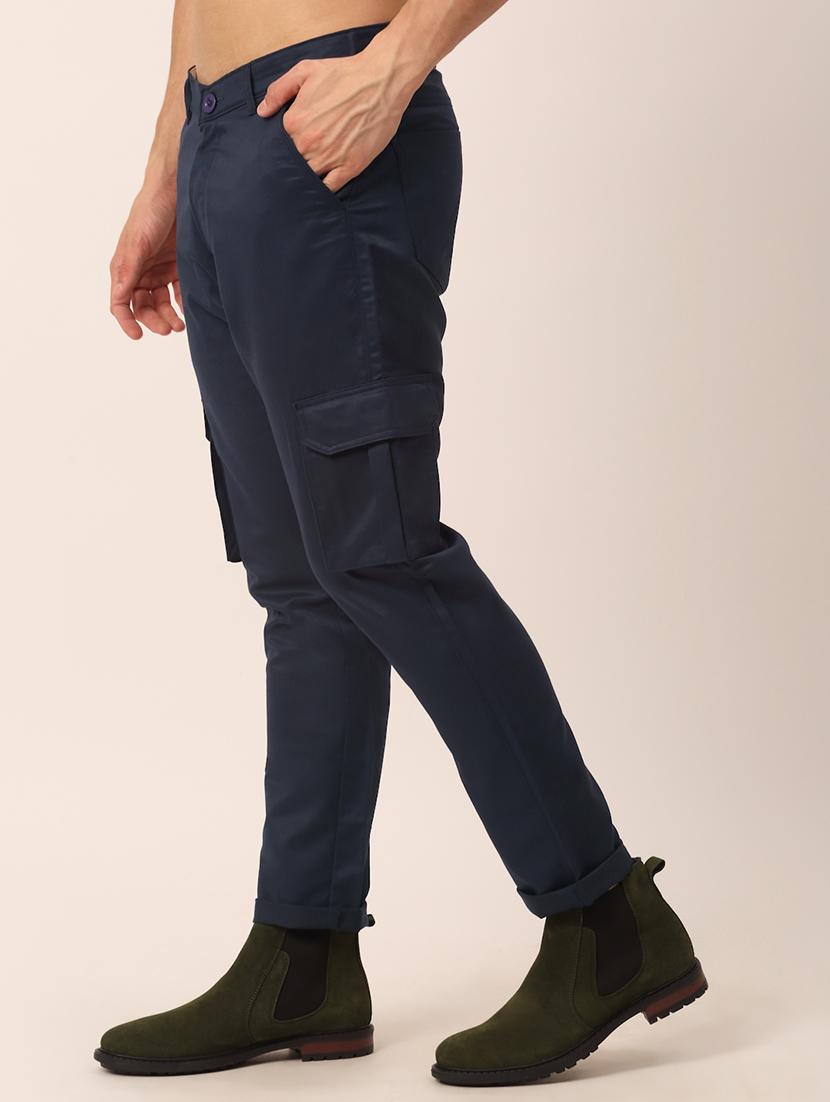 men solid cargo casual trouser - 19144919 - Standard Image - 1